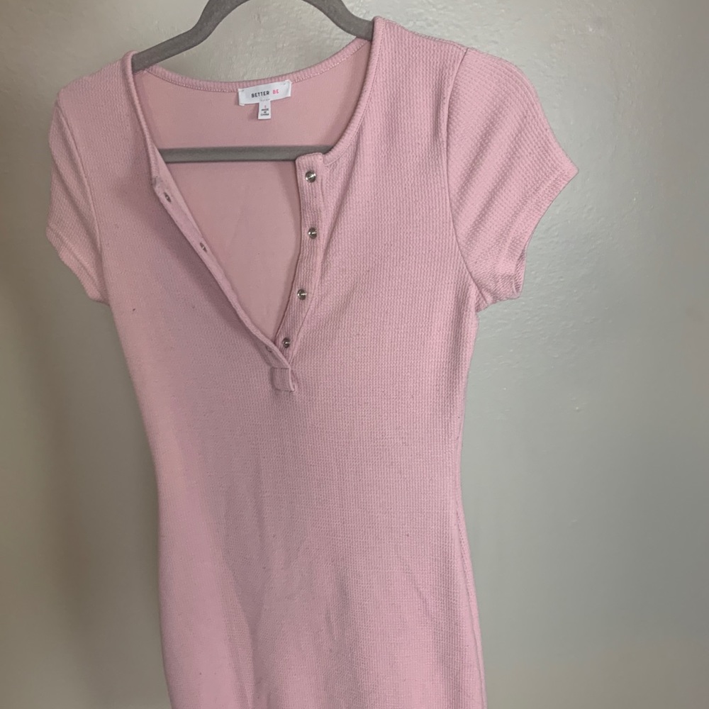 Pink short sleeve Mini dress